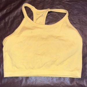 Yellow sports bra or crop top/workout top